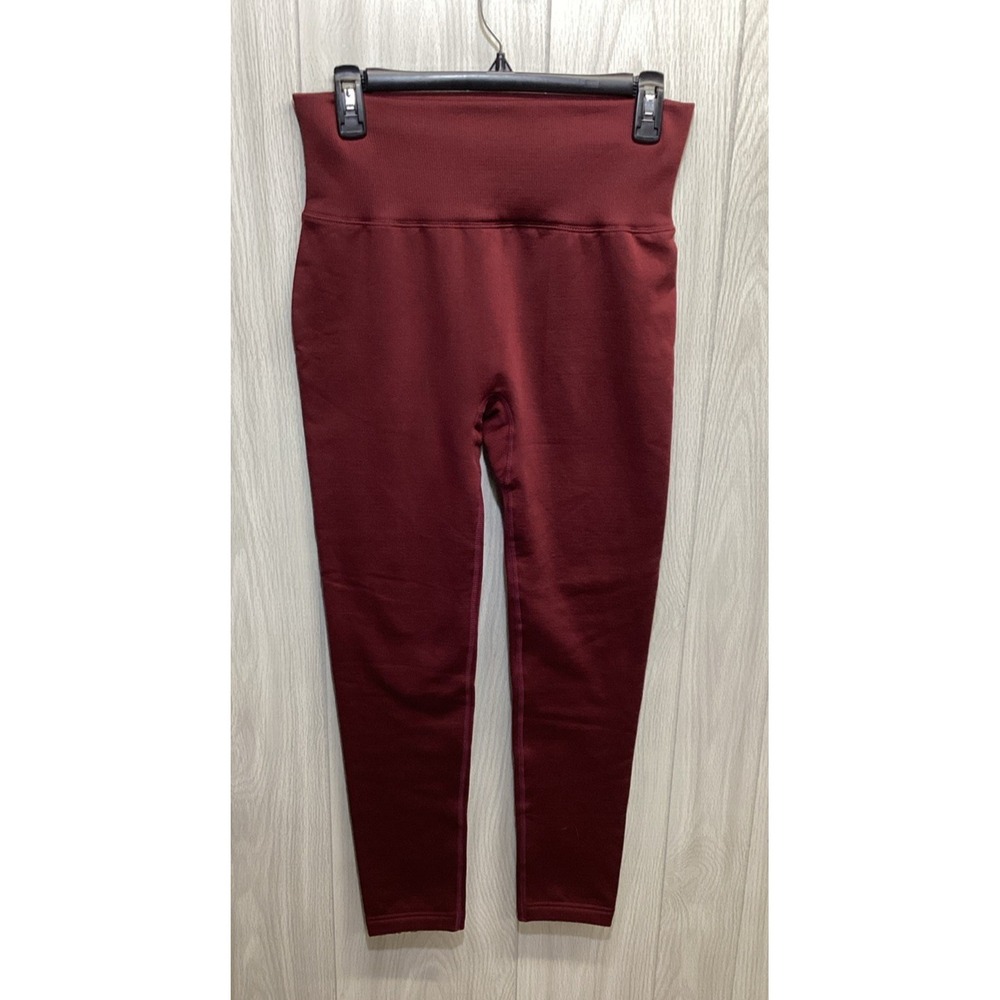 UNBRANDED Women's (Size L) Pull On Leggings Polyester Stretch Maroon‎